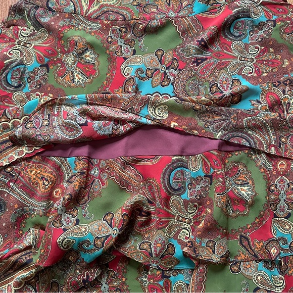 Ralph Lauren women’s plus size 16 tiered layered midi skirt multicolor paisley - Picture 8 of 15